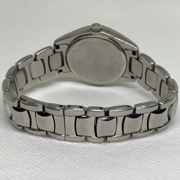 Bulova Diamonds date women’s watch Silver Tone mop Dial  c660844 size 6” running main image 5